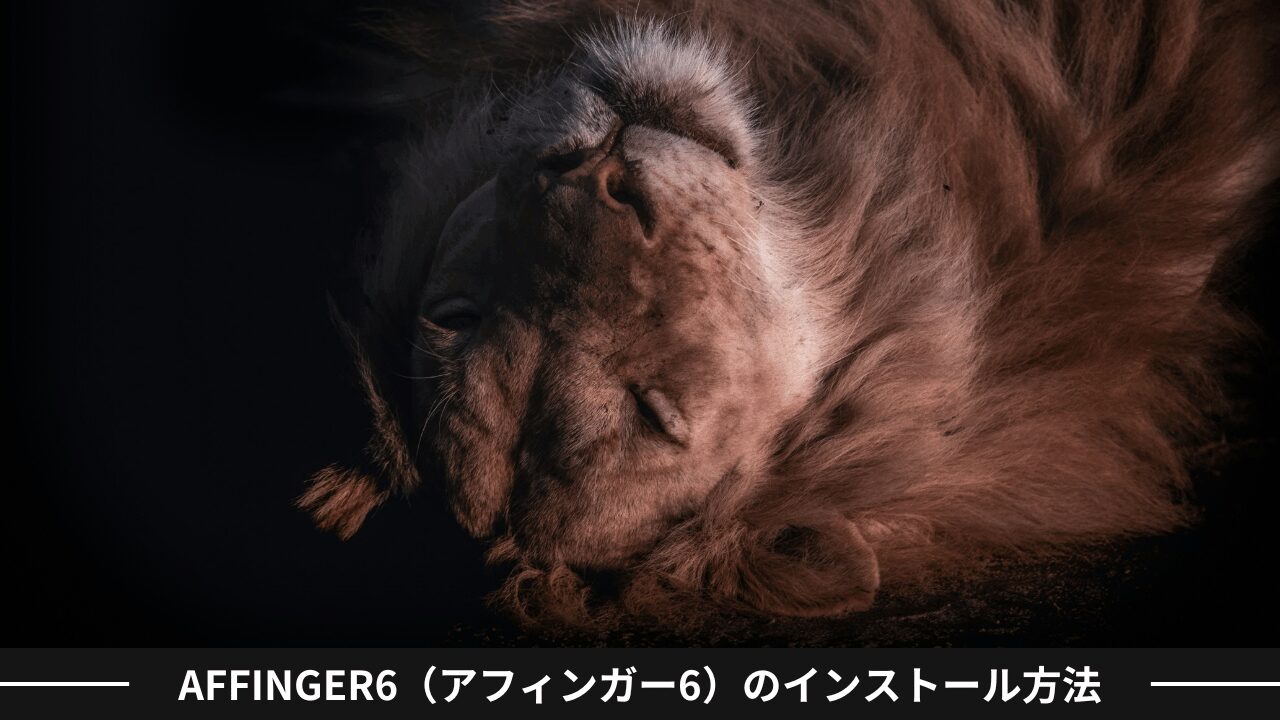 AFFINGER6（アフィンガー6）のインストール方法