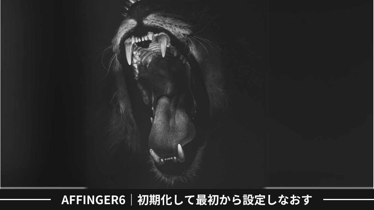 AFFINGER6｜初期化して最初から設定しなおす